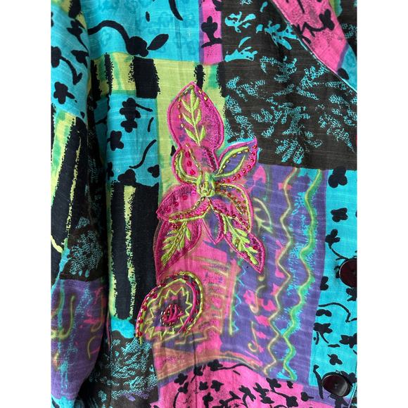 Parsley & Sage Art to Wear Blazer Beaded Size Large - Picture 5 of 13